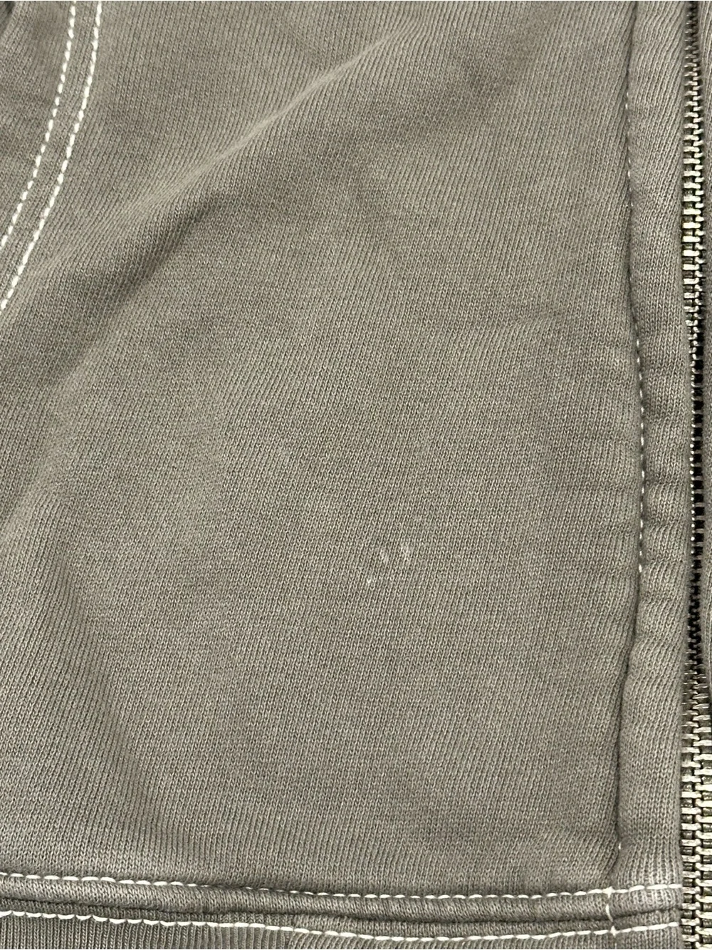 True Religion Olive Zip Hoodie with White Logo Accent
